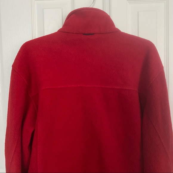L.L Bean Red Full Zipper Cotton Fleece M - Picture 7 of 11